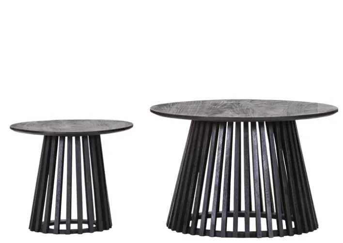 Couchtisch Set CORBY 2-teilig schwarz