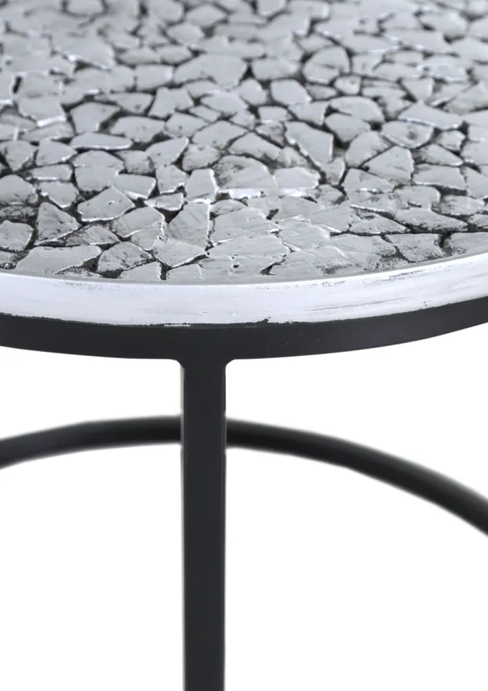 Couchtisch Set TEATIME 3-tlg. schwarz/silber