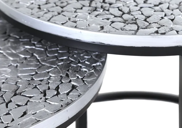 Couchtisch Set TEATIME 3-tlg. schwarz/silber