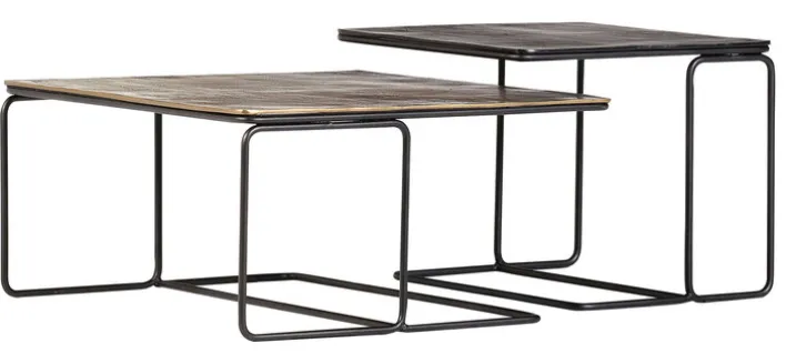 Couchtisch SETH 2-teilig Messing-/ Bronzefarben antik