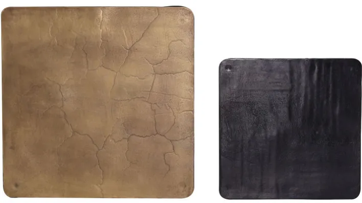 Couchtisch SETH 2-teilig Messing-/ Bronzefarben antik