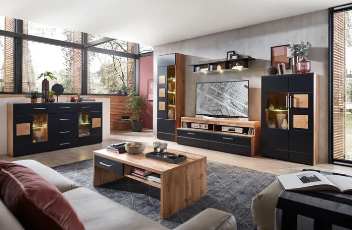 Couchtisch SONATE 110 x 64 cm braun/ schwarz