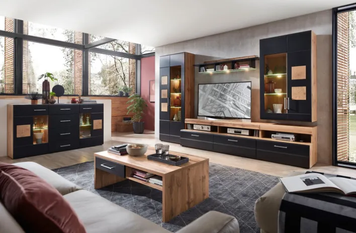 Couchtisch SONATE 110 x 64 cm braun/ schwarz