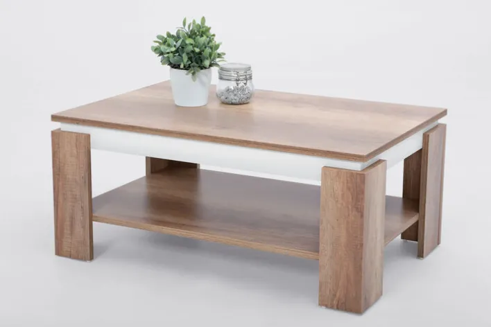 Couchtisch TIM II 90 x 60 cm Sonoma Eiche /weiß