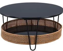 Couchtisch WILLY 80 cm schwarz/ braun