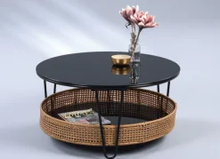 Couchtisch WILLY 80 cm schwarz/ braun