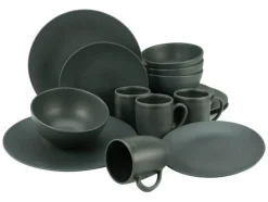 CreaTable Dessertteller SOFT TOUCH 6er Set schwarz matt