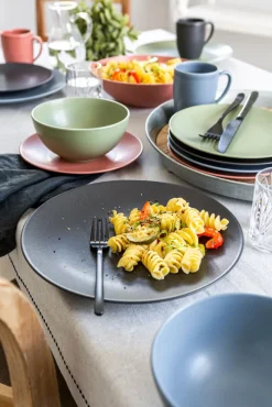 CreaTable Dessertteller SOFT TOUCH 6er Set schwarz matt