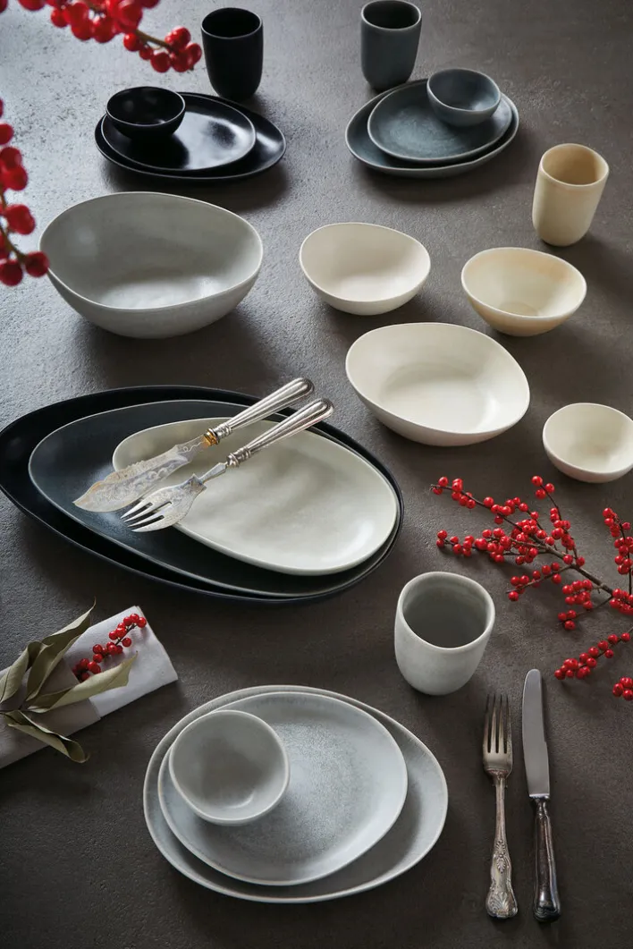 CreaTable Gourmetplatte PIETRA 31 x 24 cm Keramik graphitgrau