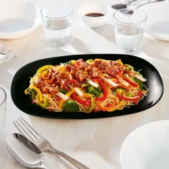 CreaTable Grillteller ITALIEN PARTY 34 cm Glas schwarz