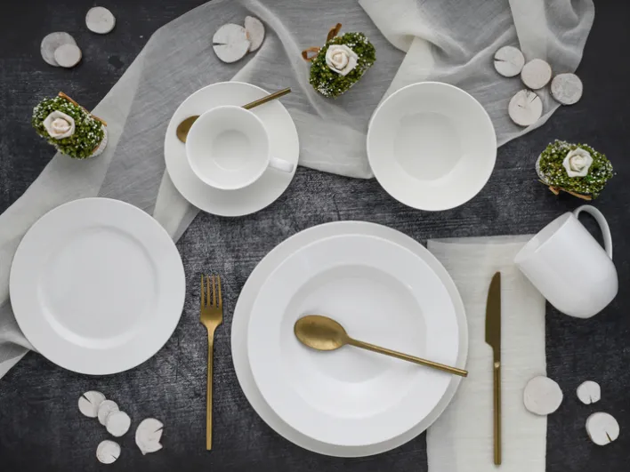 CreaTable Kaffeebecher FLEUR ROYAL 6er Set creme weiß