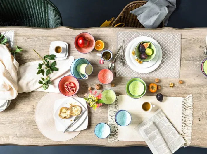 CreaTable Kaffeebecher MEDITERRAN 4er Set - je 300 ml grün