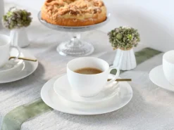 CreaTable Kaffeetasse FLEUR ROYAL 6er Set creme weiß