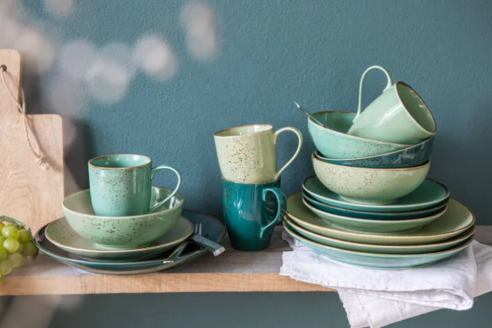 CreaTable Kombiservice NATURE COLLECTION GREEN LIFE 16-teilig grün