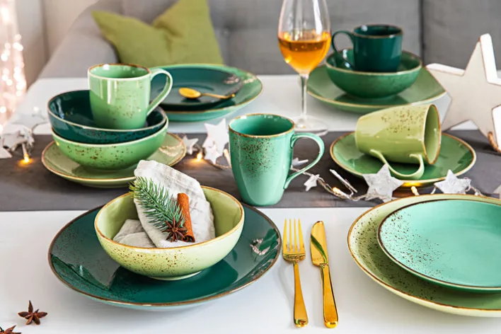 CreaTable Kombiservice NATURE COLLECTION GREEN LIFE 16-teilig grün