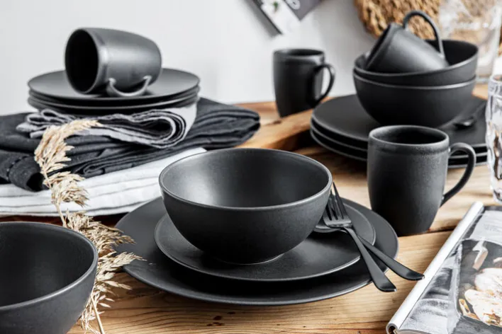 CreaTable Müslischale SOFT TOUCH 6er Set schwarz matt