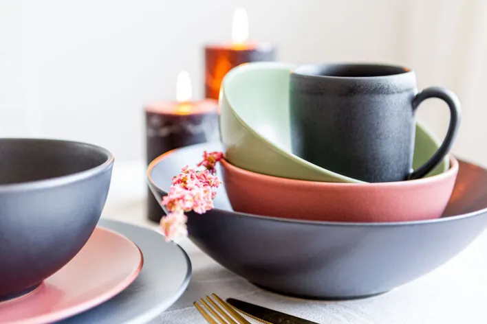 CreaTable Müslischale SOFT TOUCH 6er Set schwarz matt