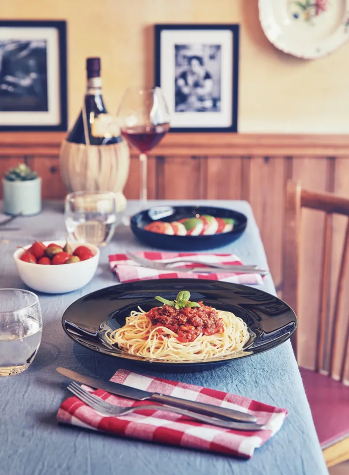 CreaTable Pastateller ITALIEN PARTY 29 cm Glas schwarz