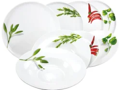 CreaTable Pastateller KRÄUTER SALBEI 6er Set weiß