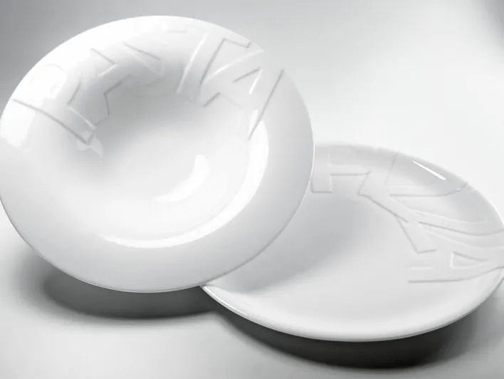 CreaTable Pizzateller GOURMET 32 cm Porzellan weiß