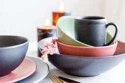 CreaTable Salatschüssel SOFT TOUCH 4er Set schwarz matt