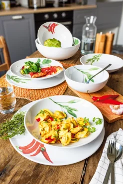 CreaTable Schale KRÄUTER SALBEI 20 cm Porzellan weiß