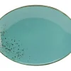 CreaTable Servierplatte NATURE COLLECTION Oval türkisblau