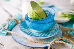 CreaTable Speiseteller MEDITERRAN 4er Set 27 cm blau