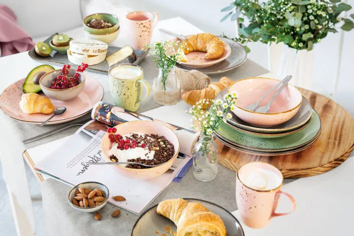 CreaTable Untertasse NATURE COLLECTION 6er Set rosa