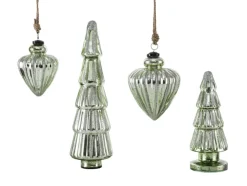 Deko Anhänger Glas 10 x 10 x 10 cm Grau