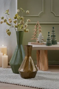 Deko Objekt BLACK FORREST Mango Holz Aluminium Höhe 30 cm Braun/Silberfarbig