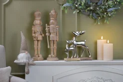 Dekofigur BLACK FORREST Mangoholz Aluminium Höhe 20 cm Braun/Silberfarbig