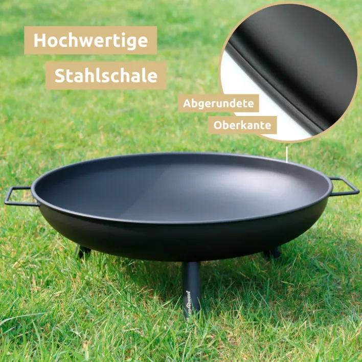 deluxe4home Feuerschale XL 58 cm schwarz