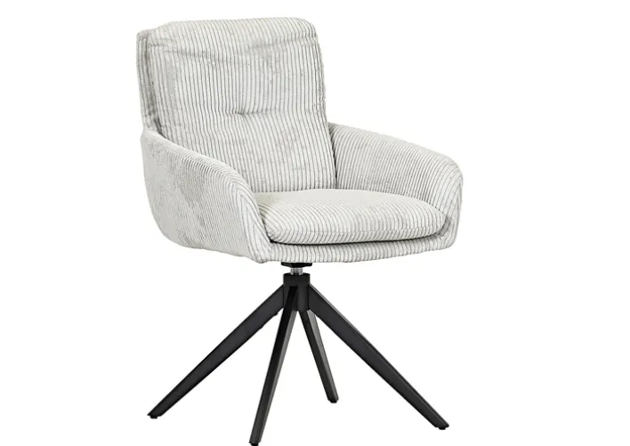 Drehsessel ALICE Cordbezug beige/schwarz