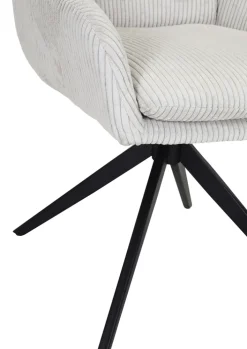 Drehsessel ALICE Cordbezug beige/schwarz