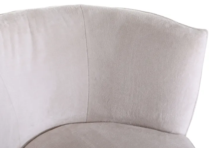 Drehsessel JIM-S Chenille-Bezug beige/schwarz