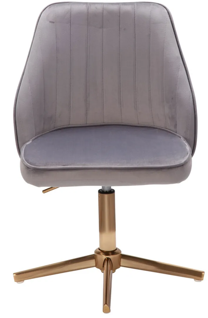 Drehstuhl 47 x 100 cm grau gold