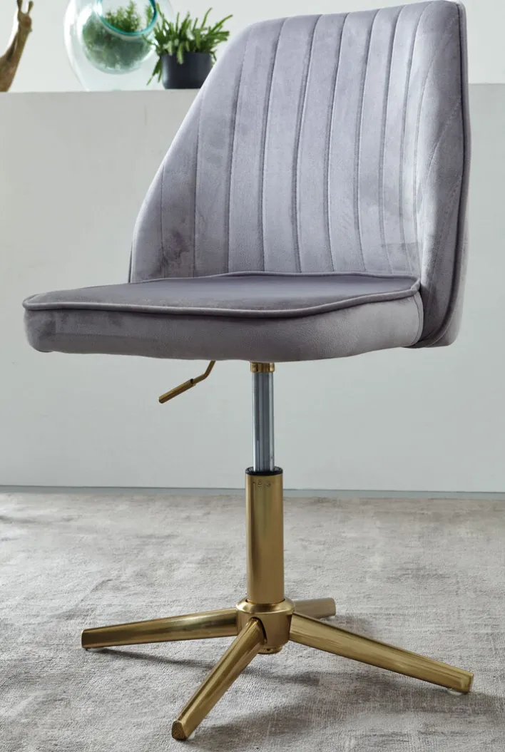 Drehstuhl 47 x 100 cm grau gold