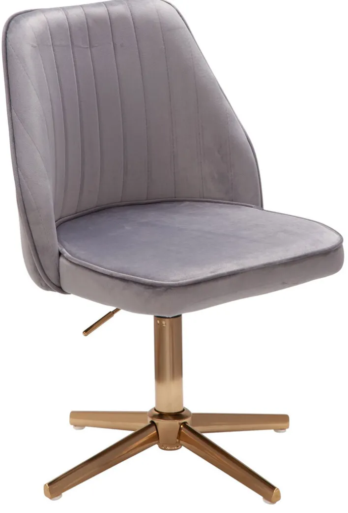 Drehstuhl 47 x 100 cm grau gold