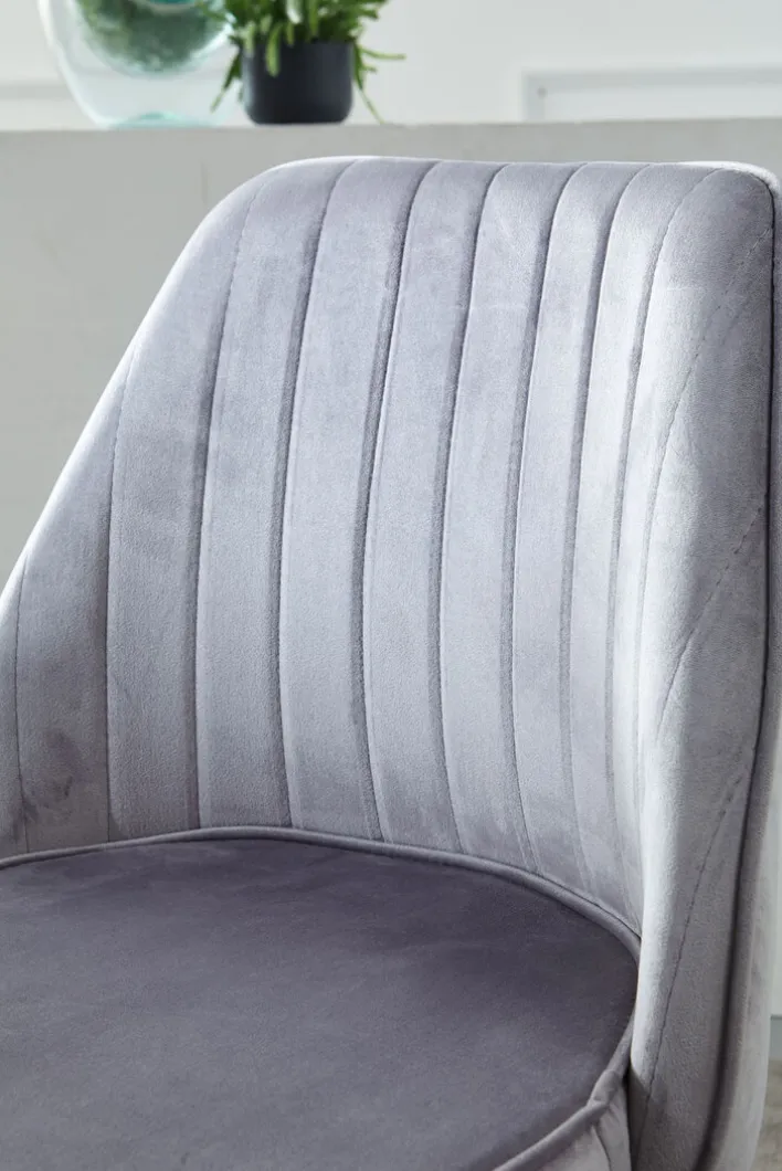 Drehstuhl 47 x 100 cm grau gold