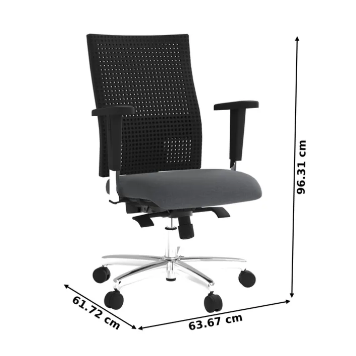 Drehstuhl ART PLUS Stoffbezug Grau/ Schwarz