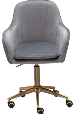 Drehstuhl hellgrau/ goldfarbig