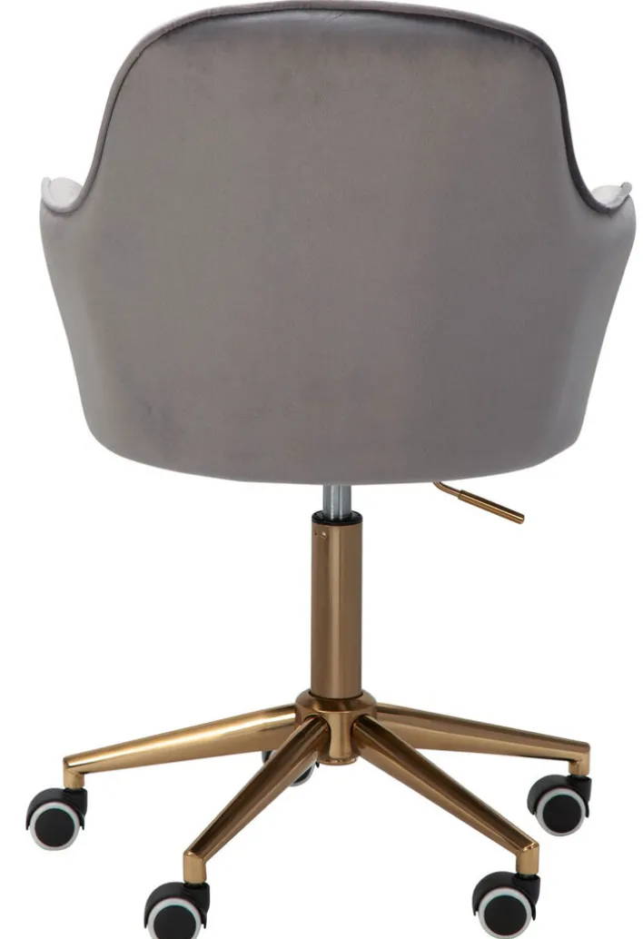 Drehstuhl hellgrau/ goldfarbig