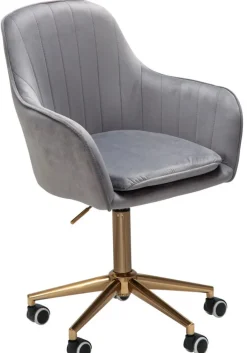 Drehstuhl hellgrau/ goldfarbig