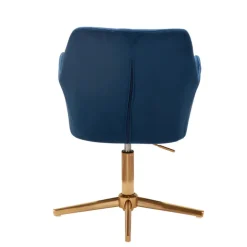 Drehstuhl inklusive Armlehne blau/ goldfarbig