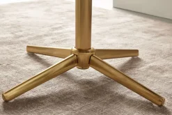 Drehstuhl inklusive Armlehne blau/ goldfarbig