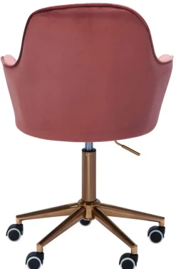 Drehstuhl inklusive Rollen rosa/ goldfarbig