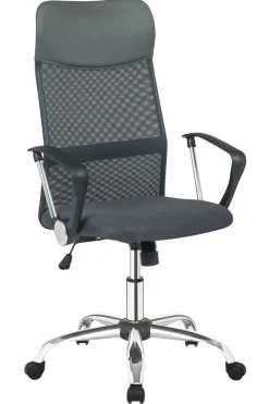 Drehstuhl mit Armlehnen Chromfarbig/ Grau