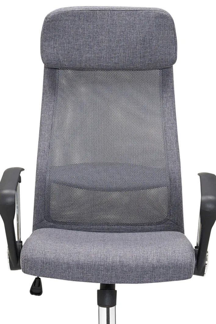 Drehstuhl mit Armlehnen Chromfarbig/ Mesh Grau