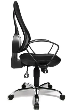 Drehstuhl mit Armlehnen Sitz Schwarz/Rücken Netz Schwarz